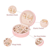 Travel Jewelry Box Round Zipper Macaron Small Storage Case