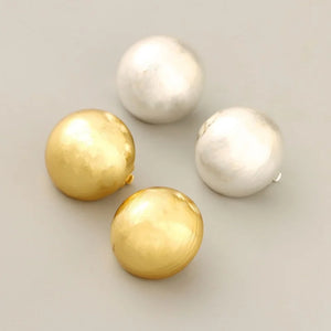 Brushed Matte Texture Ear Clip Brass Earrings