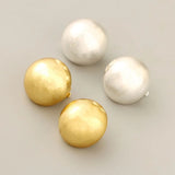 Brushed Matte Texture Ear Clip Brass Earrings