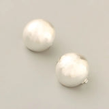 Brushed Matte Texture Ear Clip Brass Earrings