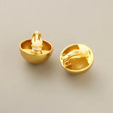Brushed Matte Texture Ear Clip Brass Earrings