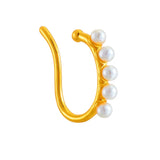 Pearl Earbone Clip Copper Earless Jewelry