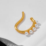 Pearl Earbone Clip Copper Earless Jewelry