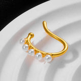 Pearl Earbone Clip Copper Earless Jewelry