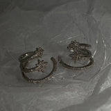 Multi-layer star ear clips women's no-piercing French ear clips wind earrings