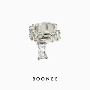 Sweet Shining Zircon Zipper Earbone Clip Earrings