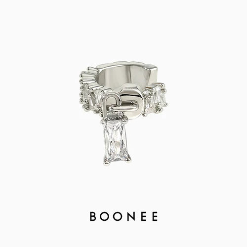 Sweet Shining Zircon Zipper Earbone Clip Earrings