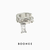 Sweet Shining Zircon Zipper Earbone Clip Earrings