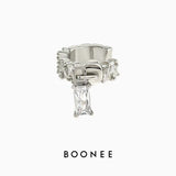 Sweet Shining Zircon Zipper Earbone Clip Earrings