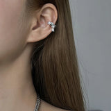 Sweet Shining Zircon Zipper Earbone Clip Earrings