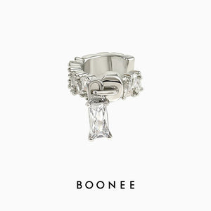 Sweet Shining Zircon Zipper Earbone Clip Earrings