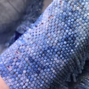 3.5mm Topaz/Aquamarine Faceted Beads for DIY Necklace