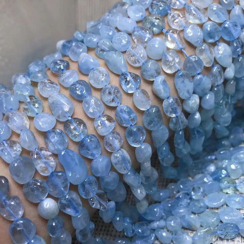 Aquamarine BAROQUE Beads 8-12mm Loose for DIY Jewelry