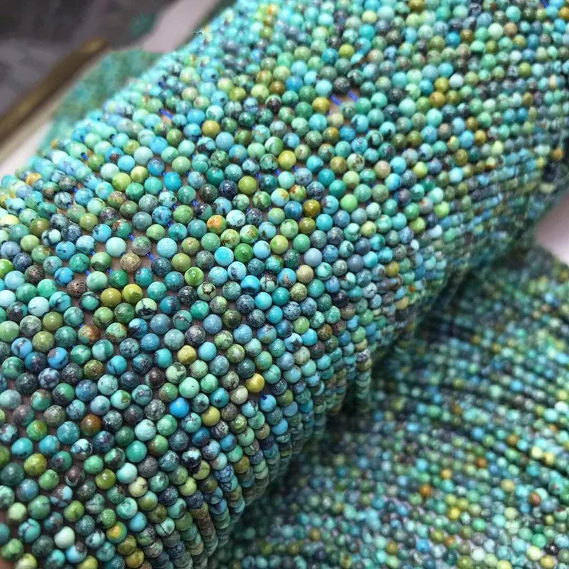 HUBEI Green Multicolor Turquoise Loose Beads 2/3mm for DIY Jewelry