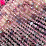 Tourmaline Roundelle Faceted 4*6mm Loose Beads for DIY Jewelry Necklace