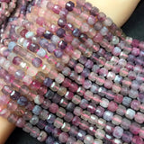 TOURMALINE Square Faceted 6mm Loose Beads for DIY Jewelry Necklace