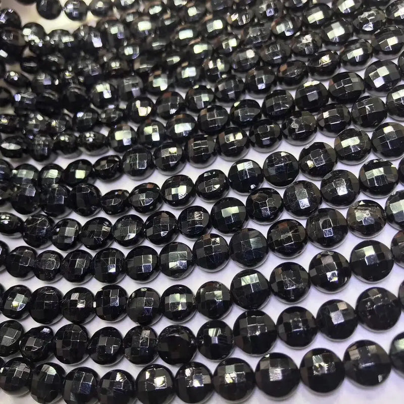 Tourmaline Coin Oval Faceted Loose Beads 6/8mm for DIY Jewelry Necklace