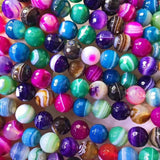 10mm Blue/Red/Purple/Brown Agate Round Faceted Beads 14-inch