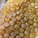 Citrine Loose Beads Round Square Faceted 8/10mm for DIY Jewelry Necklace