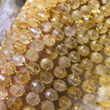 Citrine Loose Beads Round Square Faceted 8/10mm for DIY Jewelry Necklace