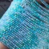 Green Amazonite loose beads 3/4mm faceted for DIY Necklace