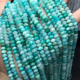 Green Amazonite Roundelle Faceted 4*6mm Loose Beads for DIY Jewelry Necklace