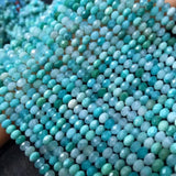 Green Amazonite Roundelle Faceted 4*6mm Loose Beads for DIY Jewelry Necklace