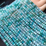 Green Amazonite Roundelle Faceted 4*6mm Loose Beads for DIY Jewelry Necklace