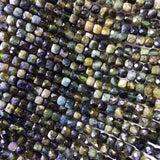 Green Tourmaline Faceted Square Loose Beads 4-4.5MM DIY Jewelry Necklace