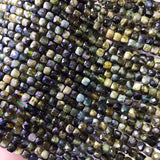 Green Tourmaline Faceted Square Loose Beads 4-4.5MM DIY Jewelry Necklace