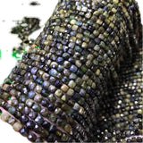 Green Tourmaline Faceted Square Loose Beads 4-4.5MM DIY Jewelry Necklace