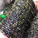 Green Tourmaline Faceted Square Loose Beads 4-4.5MM DIY Jewelry Necklace