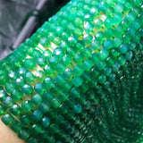 Green Agate Faceted Square Loose Beads 4-5mm 14inch