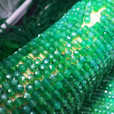 Green Agate Faceted Square Loose Beads 4-5mm 14inch