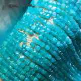 Green Amazonite Faceted Square Loose Beads 4-5mm for Jewelry Making 14inch