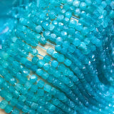 Green Amazonite Faceted Square Loose Beads 4-5mm for Jewelry Making 14inch