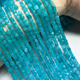 Green Amazonite Faceted Square Loose Beads 4-5mm for Jewelry Making 14inch