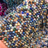 Lapis Malachite Faceted Round Beads 5.5mm for Jewelry