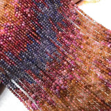 Multicolor Pink Sapphire/Red Ruby Round Faceted Loose Beads 2.5mm