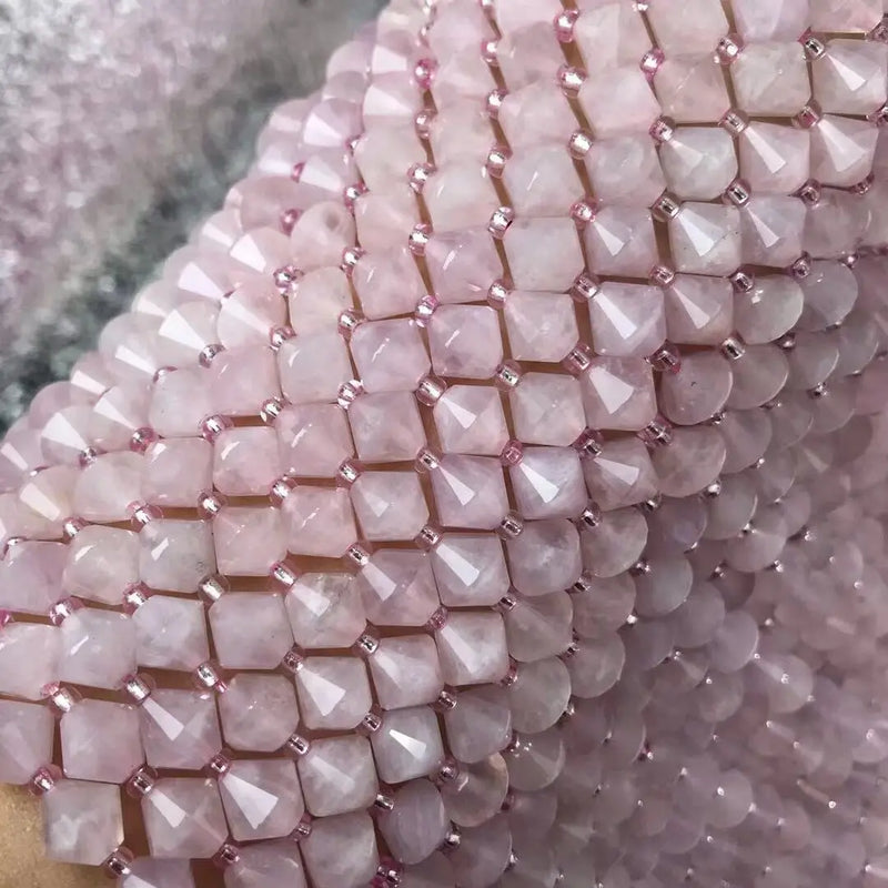 Pink Morganite 8mm Faceted Loose Beads for DIY Necklace