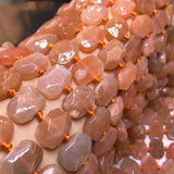 Pink Sunstone Flat Square Beads 12*15mm DIY Jewelry Necklace