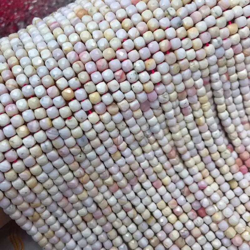 Pink Shell Beads 4mm Faceted for DIY Jewelry