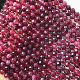 Red Garnet Faceted Round Loose Beads 6/8mm DIY Jewelry Necklace