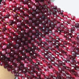 Red Garnet Faceted Round Loose Beads 6/8mm DIY Jewelry Necklace