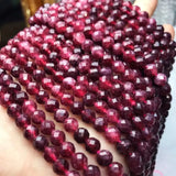 Red Garnet Faceted Round Loose Beads 6/8mm DIY Jewelry Necklace