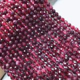 Red Garnet Faceted Round Loose Beads 6/8mm DIY Jewelry Necklace