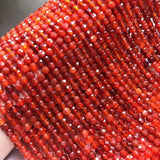 Red Agate Faceted Square Loose Beads 4-4.5/6/9mm 14inch