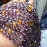 Ametrine Round Faceted 8mm Loose Beads for Jewelry Making