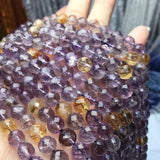 Ametrine Round Faceted 8mm Loose Beads for Jewelry Making