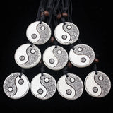 12pcs Yin Yang Pendants Necklaces Rope Adjustable Amulets MN261